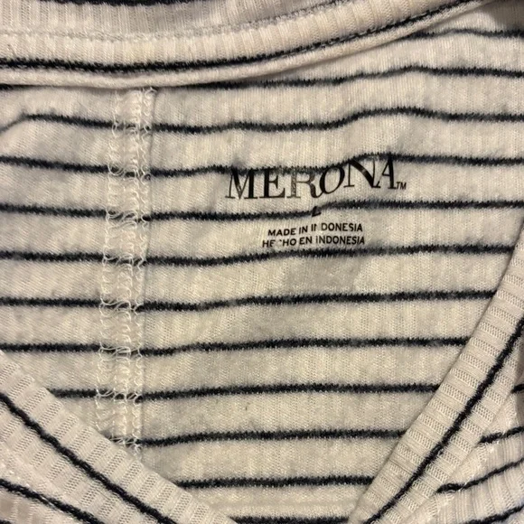 Merona Black and White Striped Tank Top - Picture 2 of 3